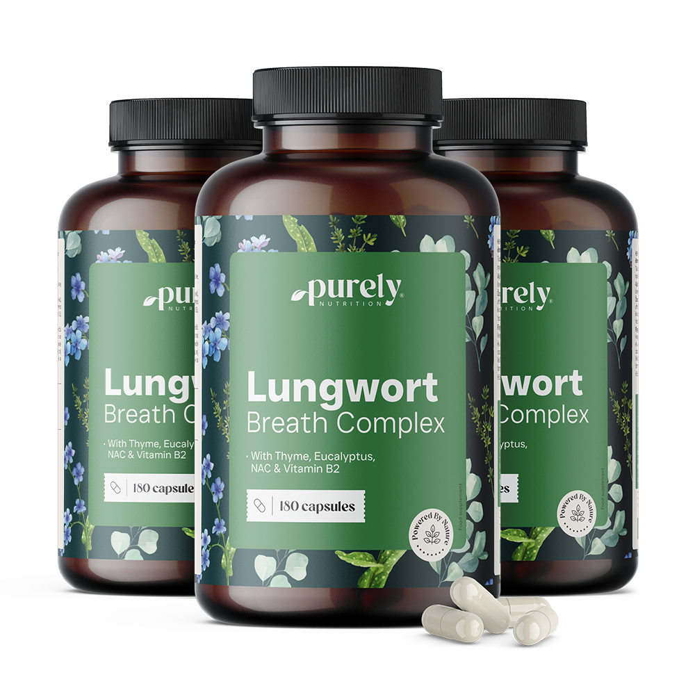 3x Lungwort Breath Complex – miodunka z tymiankiem i eukaliptusem, razem 540 kapsułek